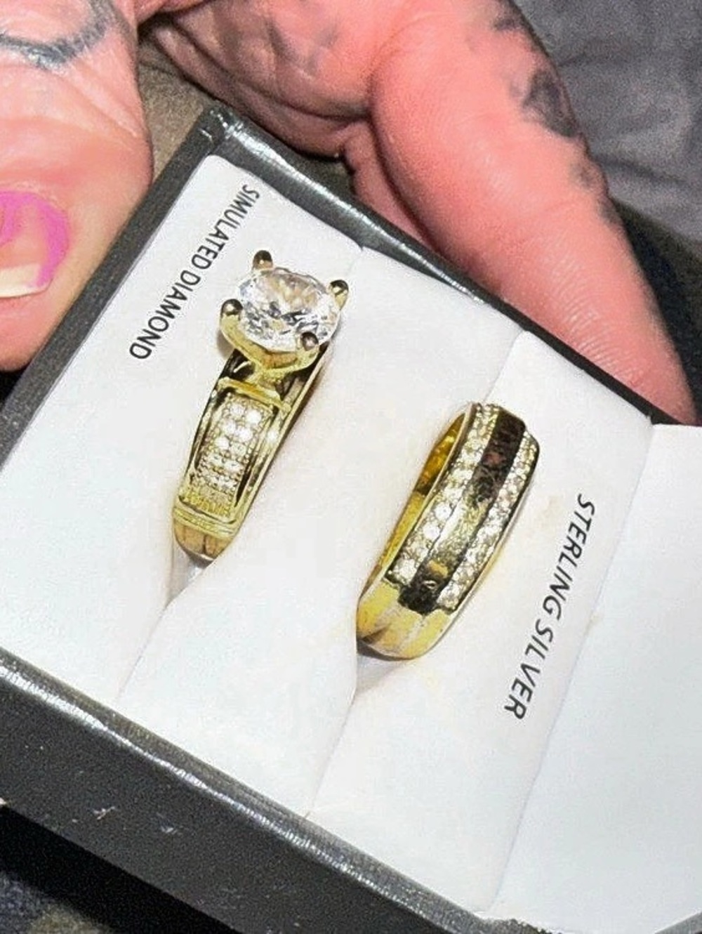 Brilliance Simulated Diamond Sterling Silver Ring Set NWT